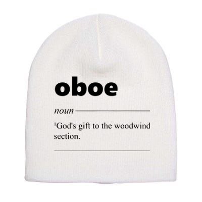 Oboe Definition Funny Gift For Oboist Oboe Lover Short Acrylic Beanie