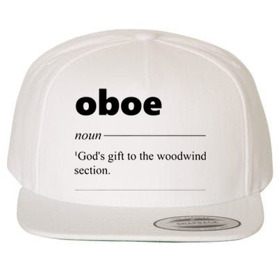 Oboe Definition Funny Gift For Oboist Oboe Lover Wool Snapback Cap