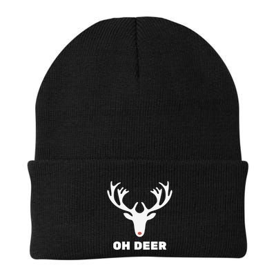 Oh Deer Funny Rudolph Antlers Christmas Winter Holidays Cool Gift Beanie