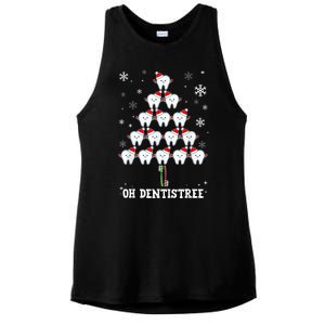 Oh Dentistree Funny Christmas Tree Dental Hygiene Ladies PosiCharge Tri-Blend Wicking Tank