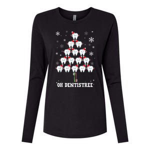 Oh Dentistree Funny Christmas Tree Dental Hygiene Womens Cotton Relaxed Long Sleeve T-Shirt