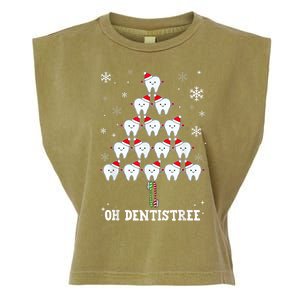 Oh Dentistree Funny Christmas Tree Dental Hygiene Garment-Dyed Women's Muscle Tee