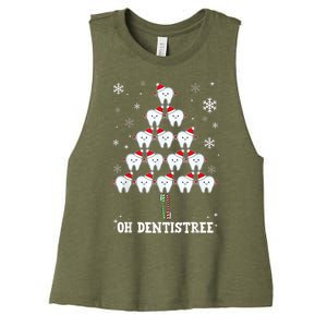 Oh Dentistree Funny Christmas Tree Dental Hygiene Women's Racerback Cropped Tank