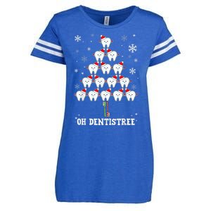 Oh Dentistree Funny Christmas Tree Dental Hygiene Enza Ladies Jersey Football T-Shirt