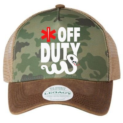 Off Duty Funny EMT EMS Paramedic Legacy Tie Dye Trucker Hat