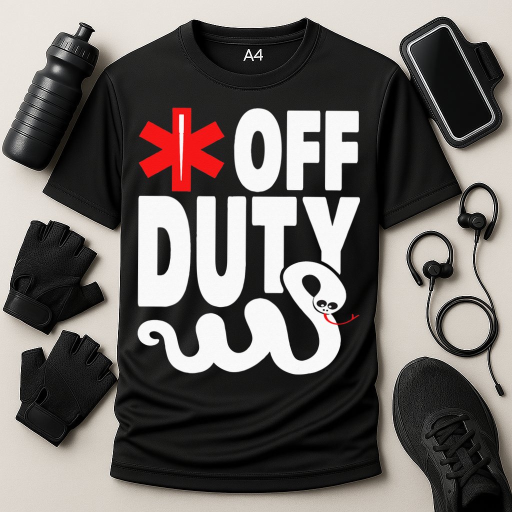 Off Duty Funny EMT EMS Paramedic Cooling Performance Crew T-Shirt