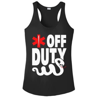 Off Duty Funny EMT EMS Paramedic Ladies PosiCharge Competitor Racerback Tank