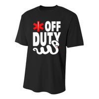 Off Duty Funny EMT EMS Paramedic Youth Performance Sprint T-Shirt