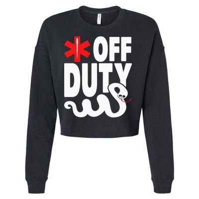 Off Duty Funny EMT EMS Paramedic Cropped Pullover Crew