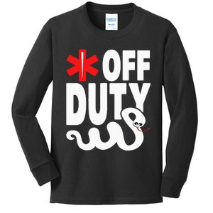 Off Duty Funny EMT EMS Paramedic Kids Long Sleeve Shirt