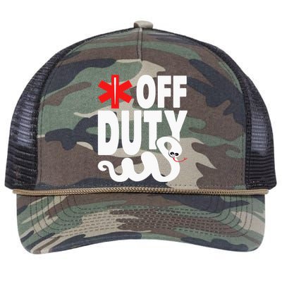 Off Duty Funny EMT EMS Paramedic Retro Rope Trucker Hat Cap