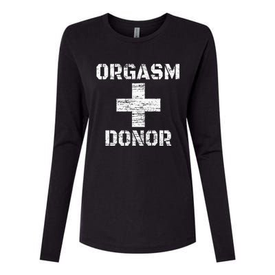 Orgasm Donor Funny Halloween Party Outfit Costume Simple Womens Cotton Relaxed Long Sleeve T-Shirt