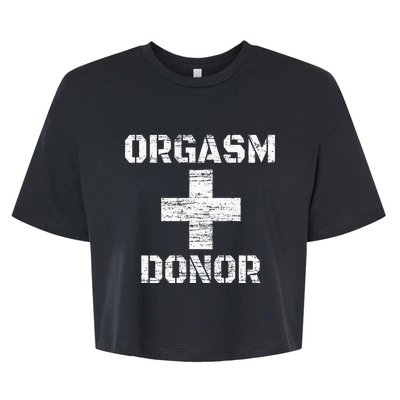 Orgasm Donor Funny Halloween Party Outfit Costume Simple Bella+Canvas Jersey Crop Tee