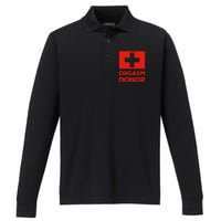 Orgasm Donor Funny Lazy Halloween Costume Performance Long Sleeve Polo