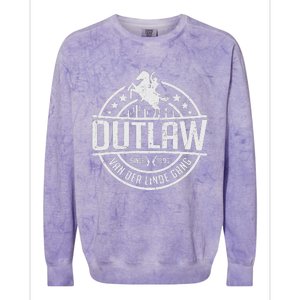 Outlaw DutchS Gang Red Horse & Cowboy Adventure Colorblast Crewneck Sweatshirt