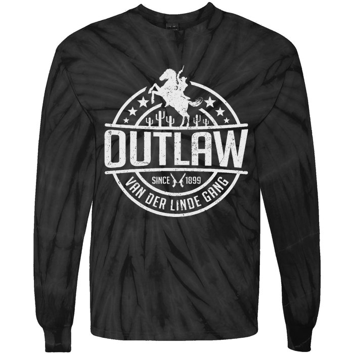 Outlaw DutchS Gang Red Horse & Cowboy Adventure Tie-Dye Long Sleeve Shirt