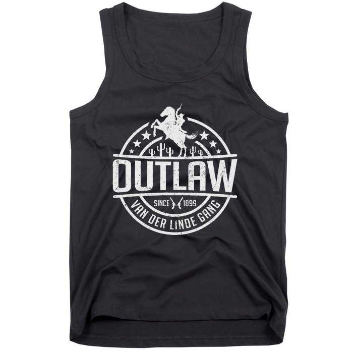 Outlaw DutchS Gang Red Horse & Cowboy Adventure Tank Top