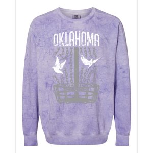 Oklahoma Disc Golf Player Breaking Chains Birdie Cute Gift Colorblast Crewneck Sweatshirt