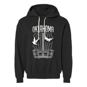 Oklahoma Disc Golf Player Breaking Chains Birdie Cute Gift Garment-Dyed Fleece Hoodie