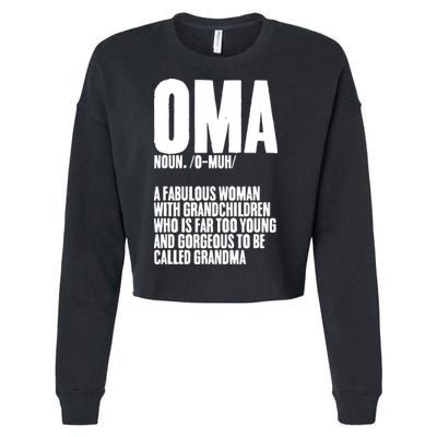 Oma Deutschland Germany Grandmother Grandparents Day Cropped Pullover Crew