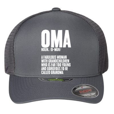 Oma Deutschland Germany Grandmother Grandparents Day Flexfit Unipanel Trucker Cap