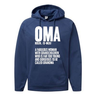 Oma Deutschland Germany Grandmother Grandparents Day Performance Fleece Hoodie