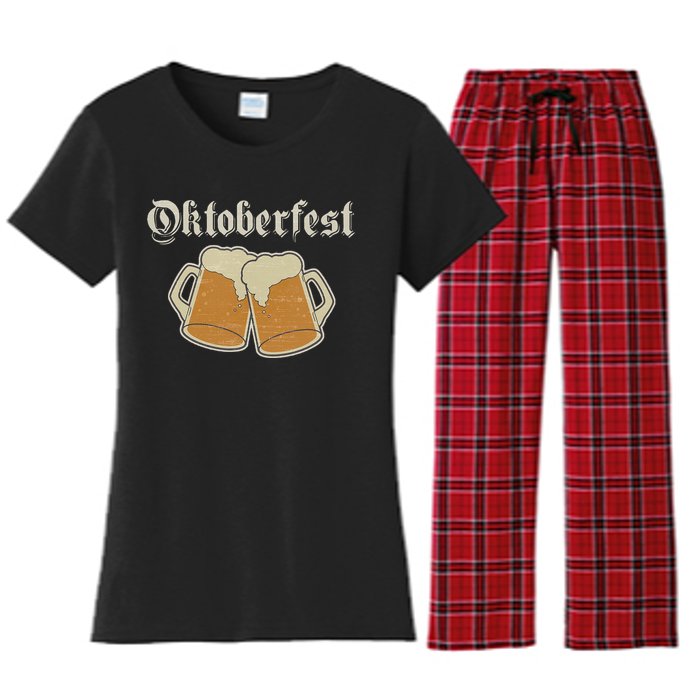 Oktoberfest Deutschland German Beer Festival Vintage Graphic Women's Flannel Pajama Set