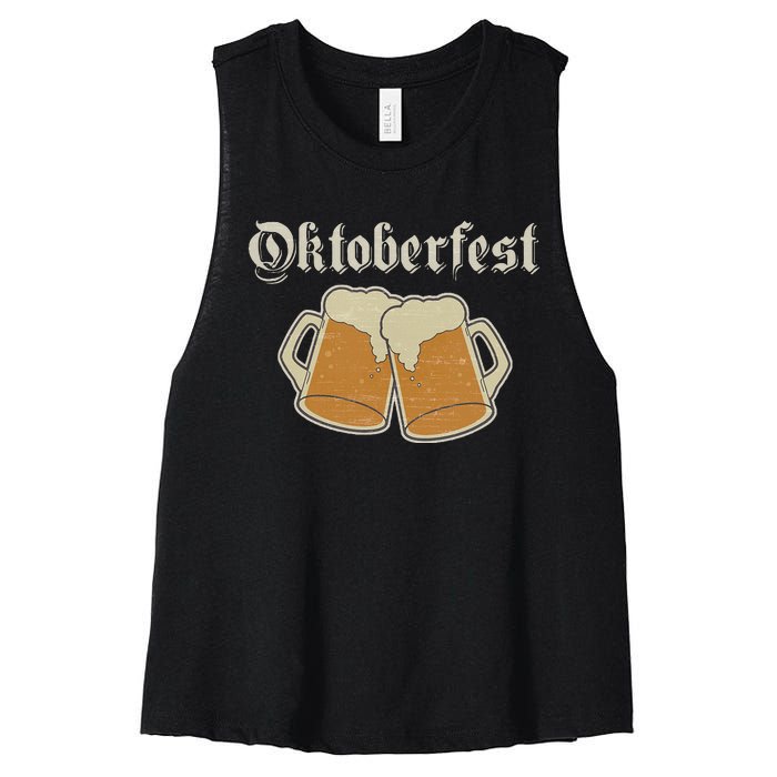 Oktoberfest Deutschland German Beer Festival Vintage Graphic Women's Racerback Cropped Tank