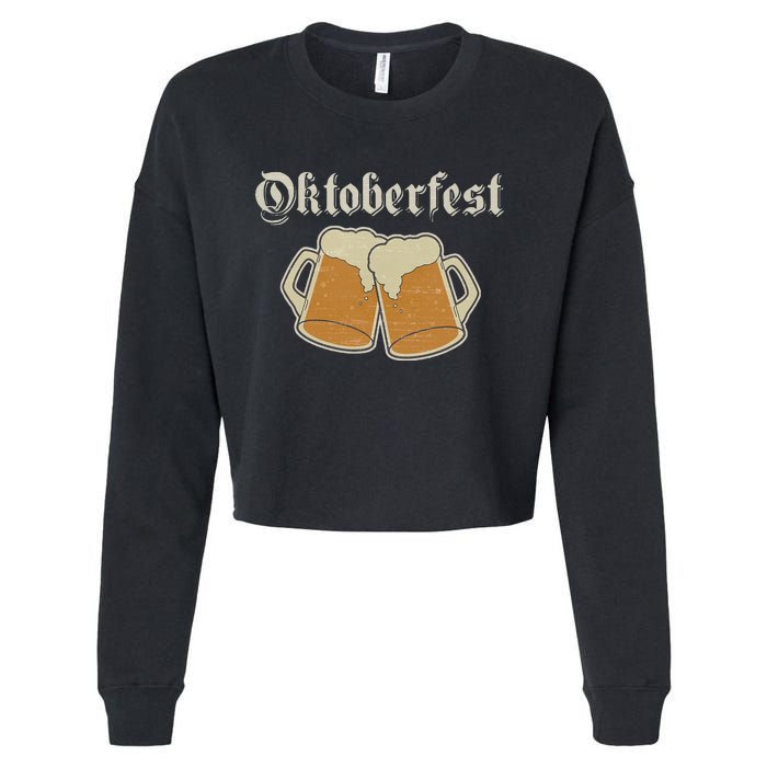 Oktoberfest Deutschland German Beer Festival Vintage Graphic Cropped Pullover Crew