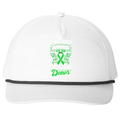 Organ Donation Green Ribbon Proud Sister Of An Organ Donor Snapback Five-Panel Rope Hat