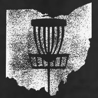 Ohio Disc Golf State With Basket Distressed Graphic 7 Panel Mesh Trucker Snapback Hat