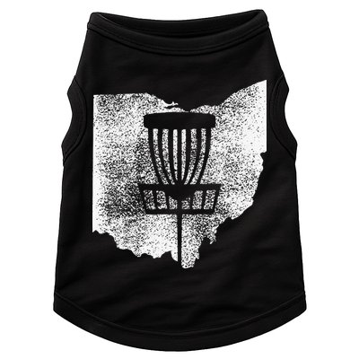 Ohio Disc Golf State With Basket Distressed Graphic Doggie Tank