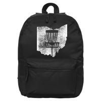 Ohio Disc Golf State With Basket Distressed Graphic 16 in Basic Backpack