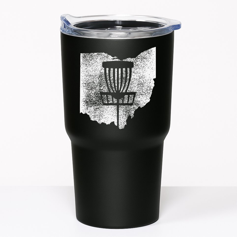 Ohio Disc Golf State With Basket Distressed Graphic Tumbler