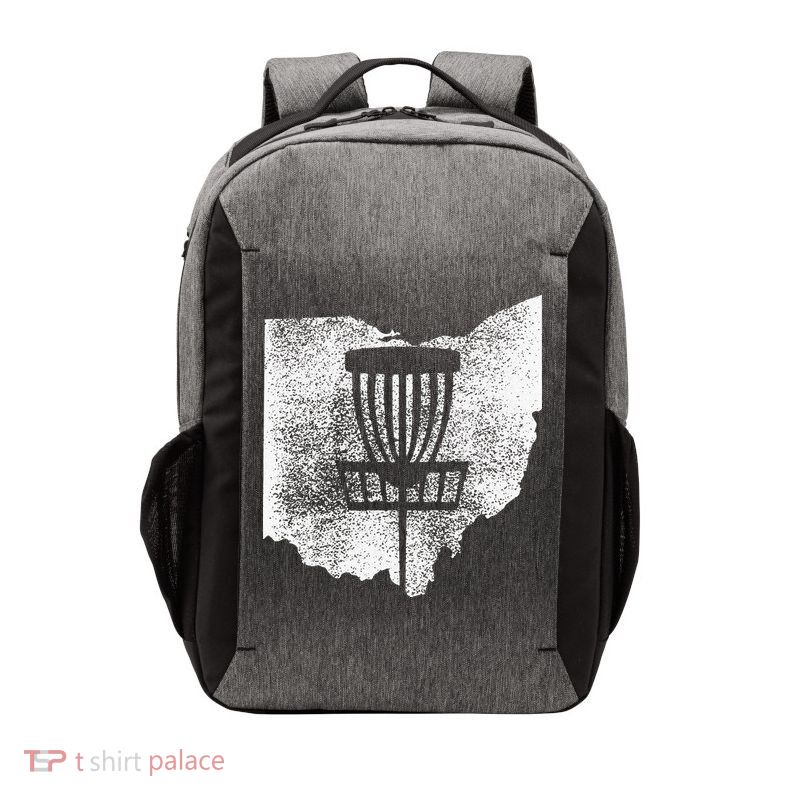 Ohio Disc Golf State With Basket Distressed Graphic Vector Backpack