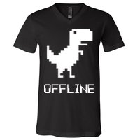 Offline Dinosaur Game V-Neck T-Shirt