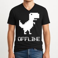 Offline Dinosaur Game V-Neck T-Shirt