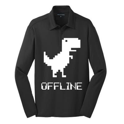 Offline Dinosaur Game Silk Touch Performance Long Sleeve Polo