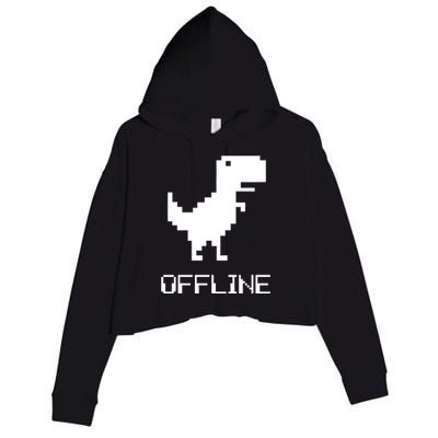 Offline Dinosaur Game Crop Fleece Hoodie