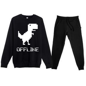 Offline Dinosaur Game Premium Crewneck Sweatsuit Set