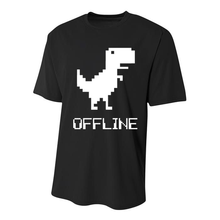 Offline Dinosaur Game Youth Performance Sprint T-Shirt