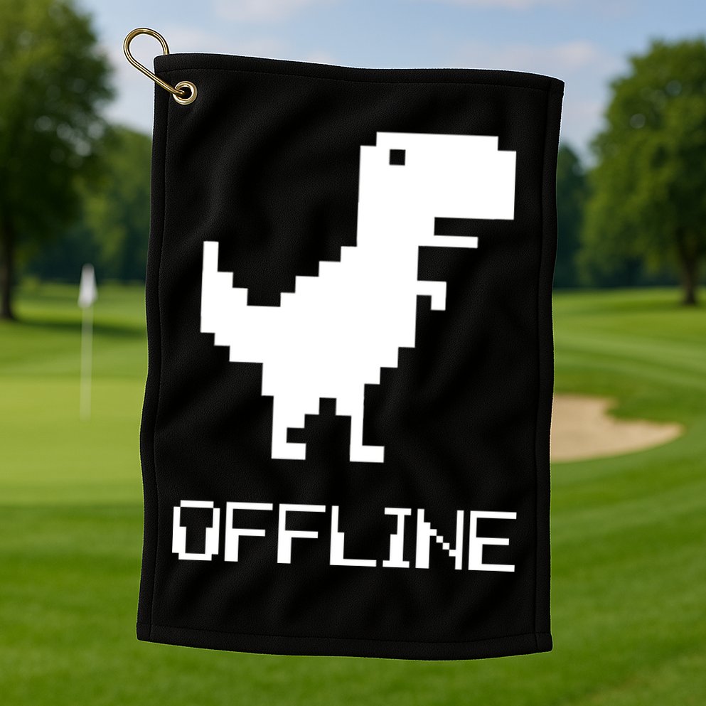 Offline Dinosaur Game Golf Towel