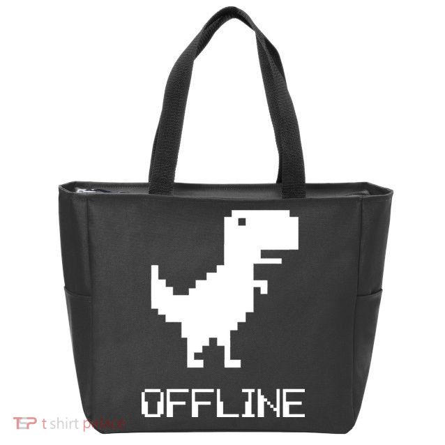 Offline Dinosaur Game Zip Tote Bag