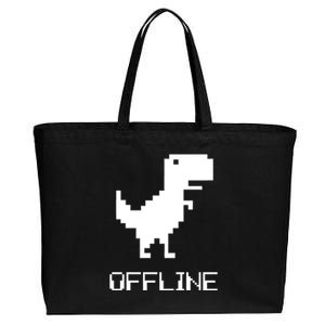 Offline Dinosaur Game Cotton Canvas Jumbo Tote