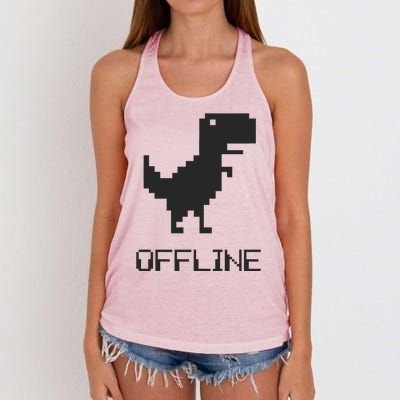 Offline Dinosaur Game Women's Knotted Racerback Tank