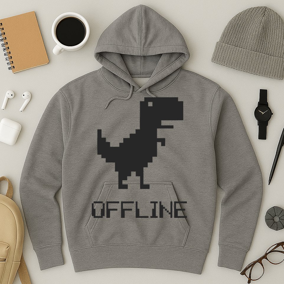 Offline Dinosaur Game Hoodie