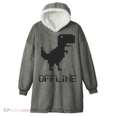 Offline Dinosaur Game Hooded Wearable Blanket