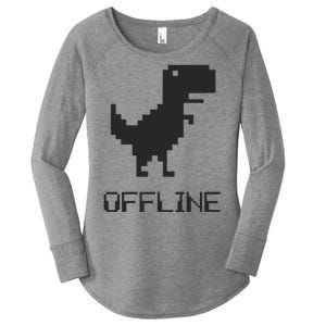 Offline Dinosaur Game Women's Perfect Tri Tunic Long Sleeve Shirt