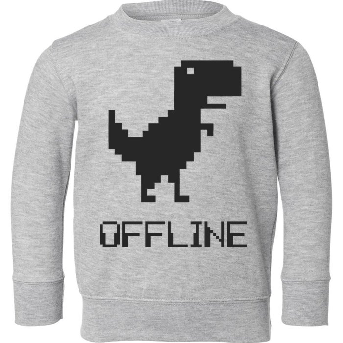 Offline Dinosaur Game Toddler Sweatshirt