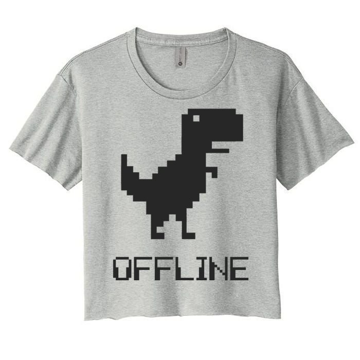 Offline Dinosaur Game Women's Crop Top Tee